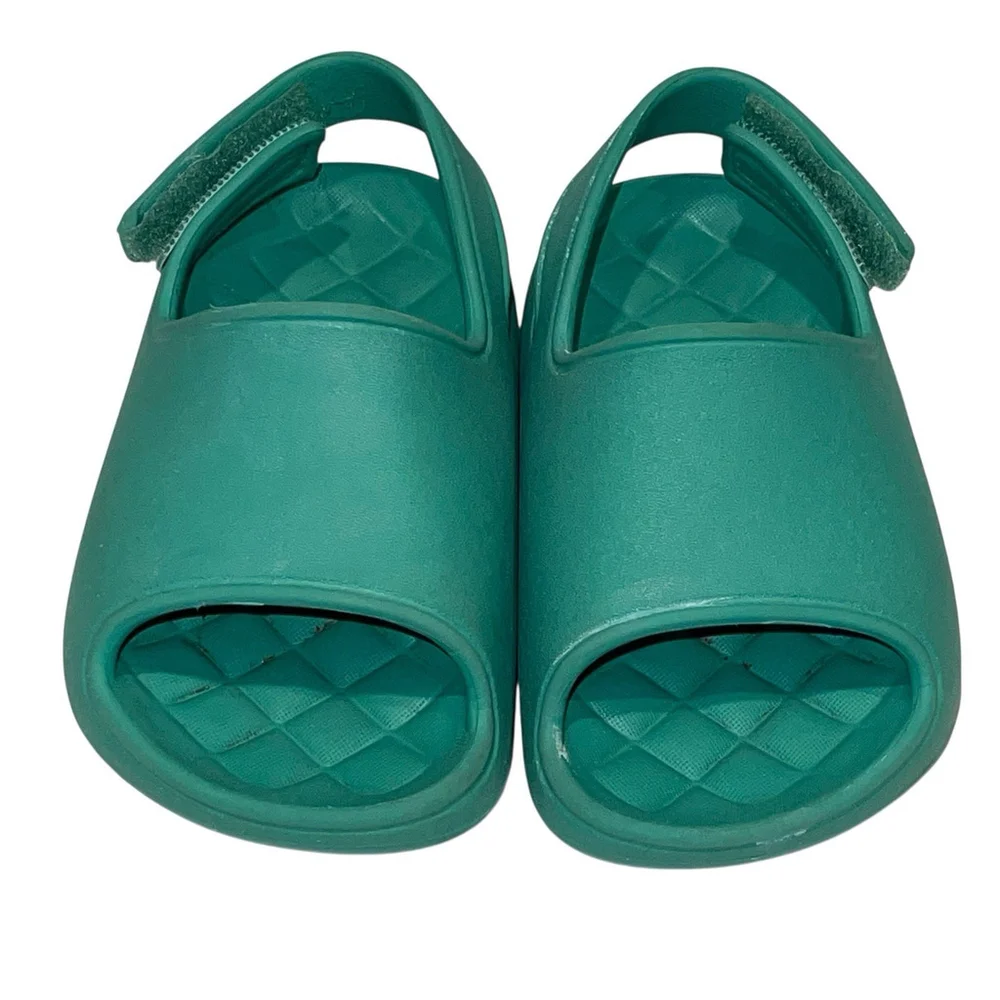 Toddler‎ Cat & Jack Green Lightweight Sandals Size 5 EUC Hook & Loop Sling Back